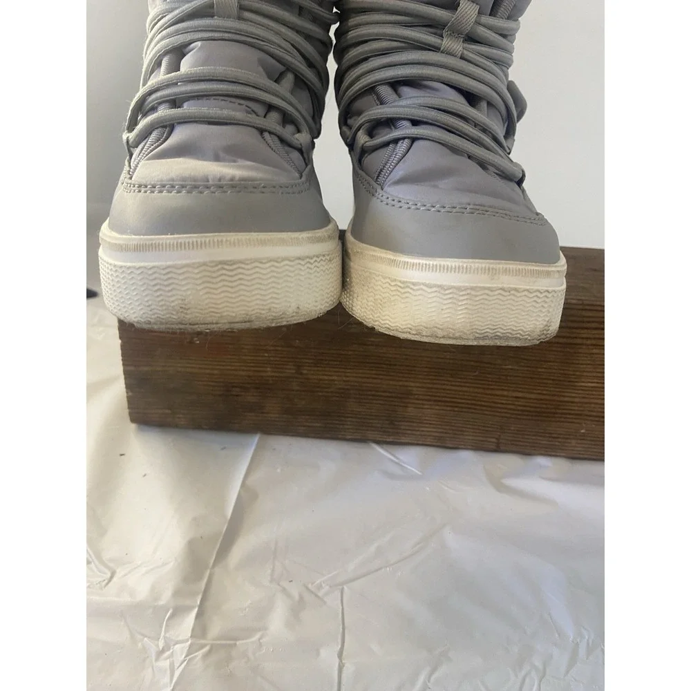 Kids Native Gray Chamonix Retro Elastic Wrap Up Lace‎ Free Boots-Size Child 12